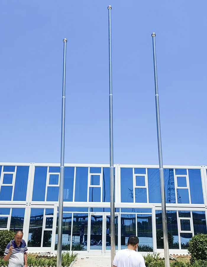 Mât de drapeau de levage électrique intelligent conique en acier inoxydable Mât de drapeau de levage électrique intelligent conique en acier inoxydable