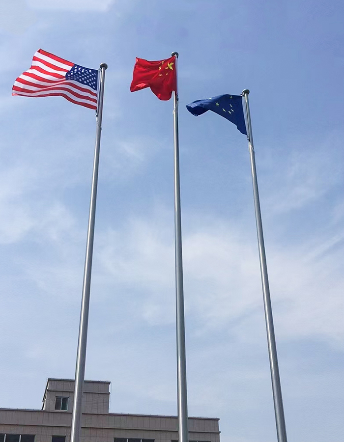 Mât de drapeau de levage électrique intelligent conique en acier inoxydable