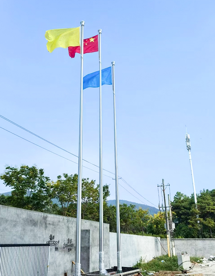 Mât de drapeau de levage électrique intelligent conique en acier inoxydable Mât de drapeau de levage électrique intelligent conique en acier inoxydable