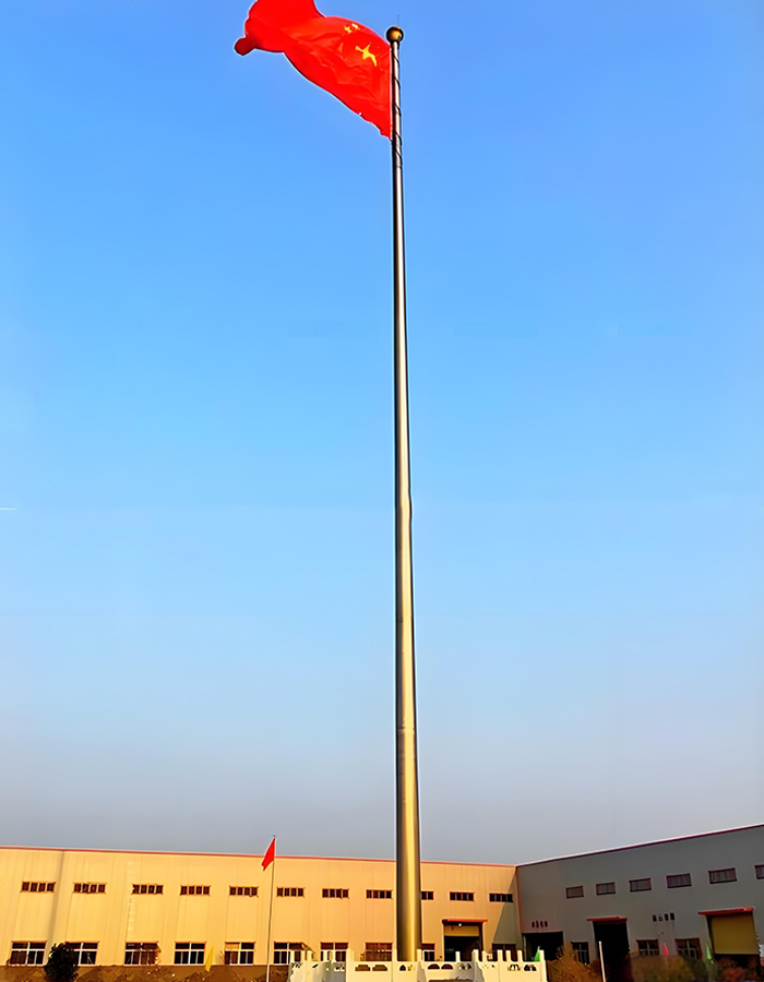 Mât de drapeau conique à manivelle en titane résistant à la corrosion